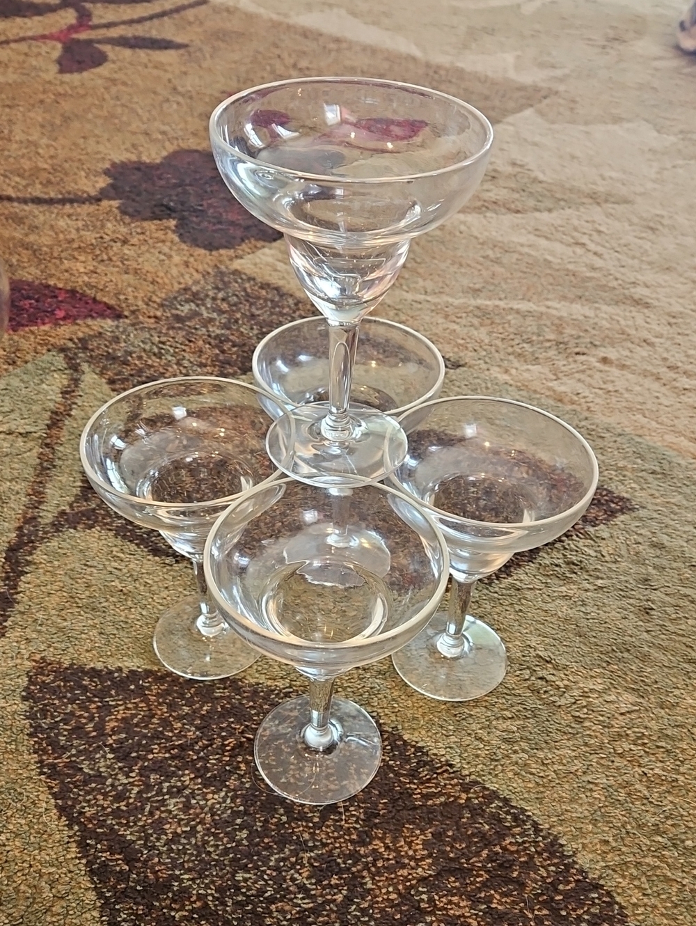 Set Of 5, Plastic Margarita Glasses
